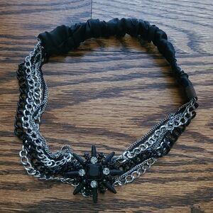 NWOT Tasha Black and Silver Chain Headband with Starburst Design